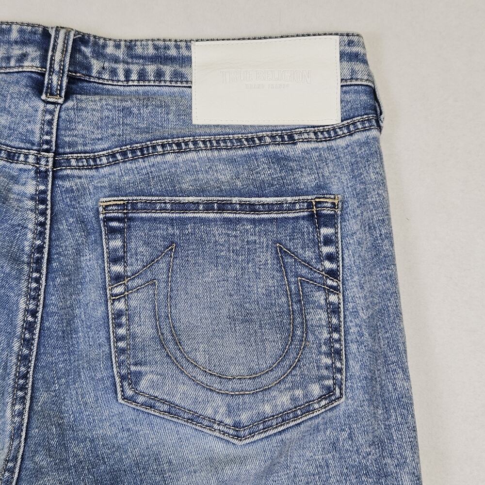 True Religion Womens 29 Jean Halle High Rise Stonewash Stretch Distressed Retro - Picture 11 of 16